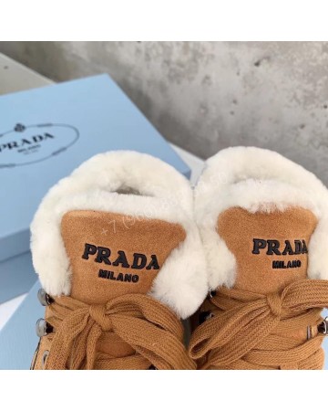 Ботинки Prada с мехом