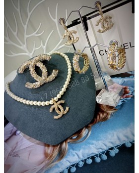 Серьги CHANEL логотип