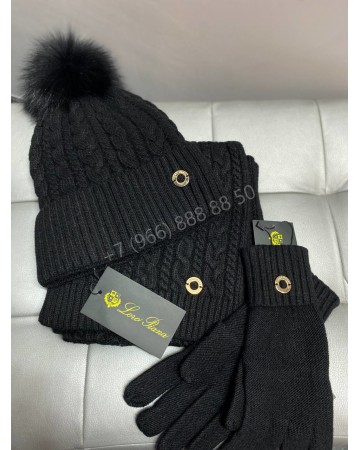 Комплект Loro Piana (шапка + перчатки + шарф)