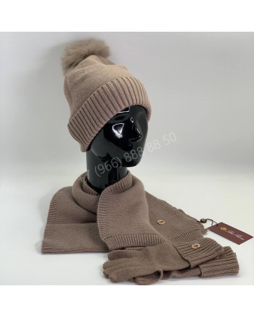 Комплект Loro Piana (шапка + шарф + перчатки)