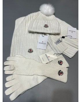 Комплект Moncler (шапка + шарф + перчатки)