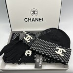 Комплект CHANEL (шапка + шарф + перчатки)