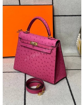 Сумка Hermes из кожи страуса 25 см