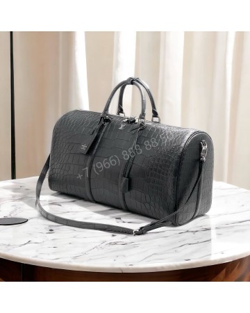 Дорожная сумка Louis Vuitton из кожи крокодила 55 см
