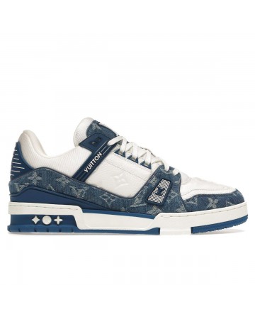 Кеды Louis Vuitton Trainer Denim White Blue