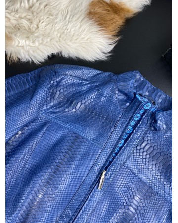Куртка Stefano Ricci из кожи питона синего цвета