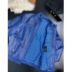 Куртка Stefano Ricci из кожи питона синего цвета