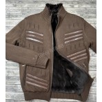 Куртка с мехом Zilli со вставками из кожи крокодила