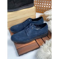 Туфли из нубука синего цвета