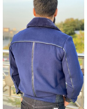 Кашемировая куртка со вставками из кожи страуса Angelo Galasso-foto3