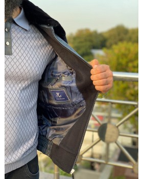 Кашемировая куртка со вставками из кожи страуса Angelo Galasso-foto6