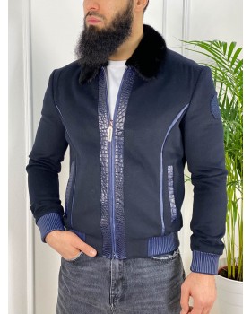Кашемировая куртка Stefano Ricci со вставками из кожи крокодила