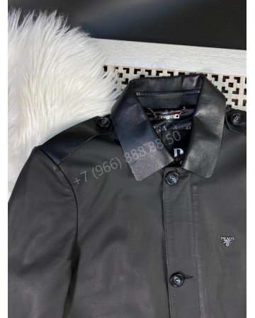 Кожаное пальто Prada