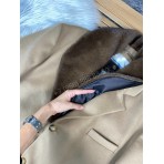 Кашемировое пальто Loro Piana с воротником из норки