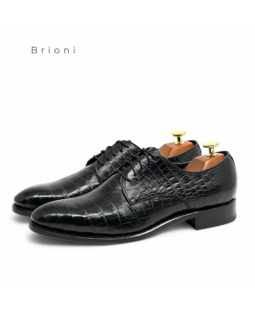 Туфли дерби Brioni из кожи крокодила