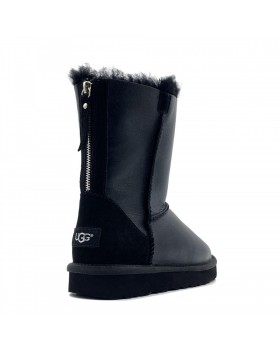 Угги UGG Classic Short Zip Metallic Black