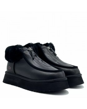 Угги UGG Funkette Platform Boots Leather Black